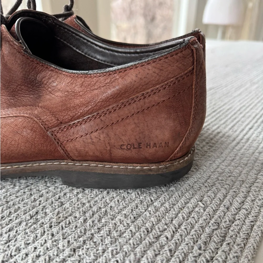 Cole Haan Cognac Brown Genuine Suede Tie Oxfords Dress Shoes Sz 12M